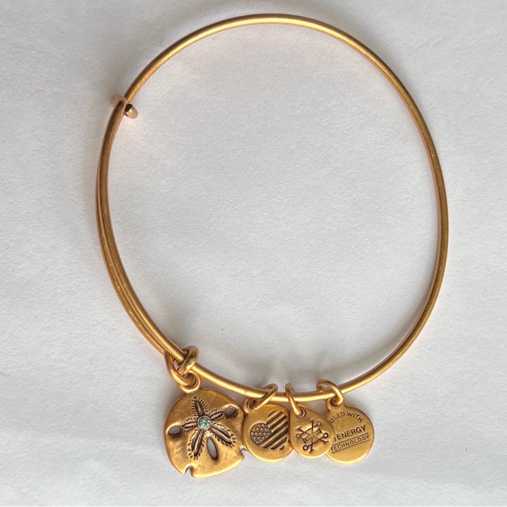 Alex and Ani Sand Dollar Bangle with a Crystal